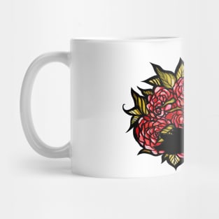 Red Roses Tuxedo Cat Mug